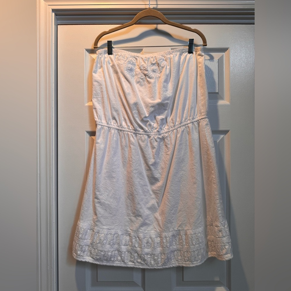 Gap strapless cotton summer eyelet dress Large!!!!!